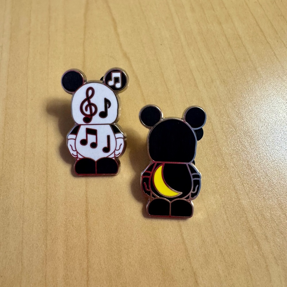 Disney Pins - Gift Bundle of 2 Vinylmation Jr Pins Music Notes and Moon 2011